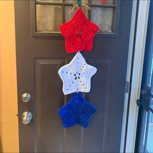 Crocheted 🇺🇸☀️red,white and blue stars